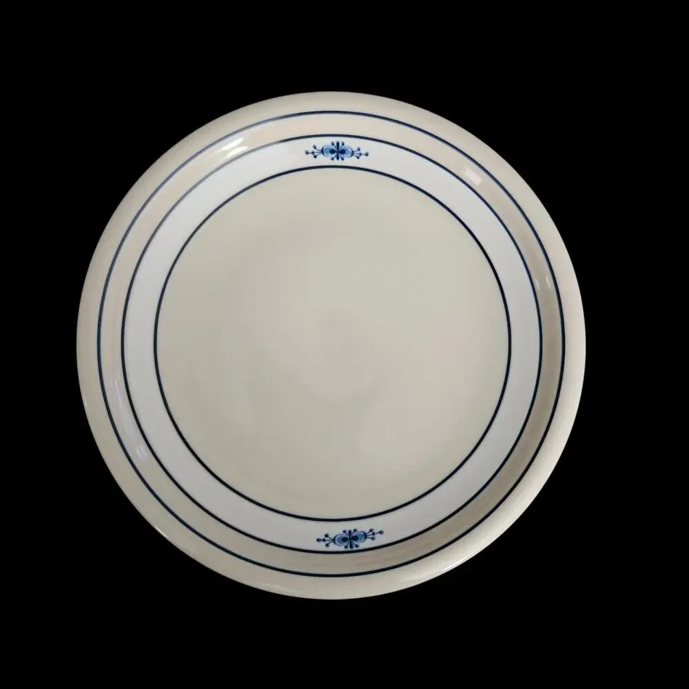 Epoch New Stockholm E701N Salad Plates Set of 4 Blue Border Stoneware Korea